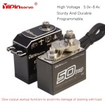 Yipinservo basso profilo impermeabile Brushless Servo 50kg 180 gradi in alluminio digitale in metallo ingranaggio per RC auto camion cingolato barca UAV